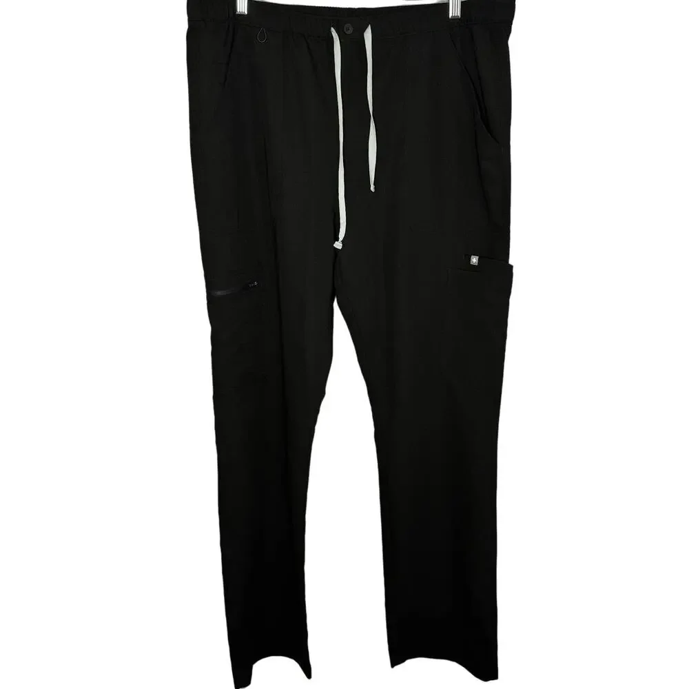 Figs Black Cairo Cargo Scrub Pants Men's XXL Tall Medical Nurse Black